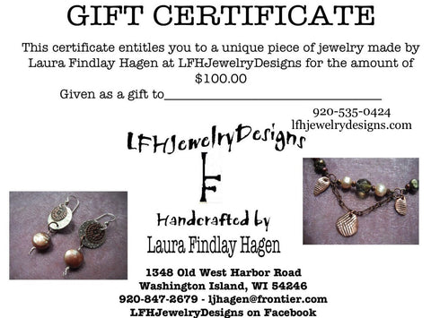 LFHJewelryDesigns $100.00 Dollar Gift Certificate