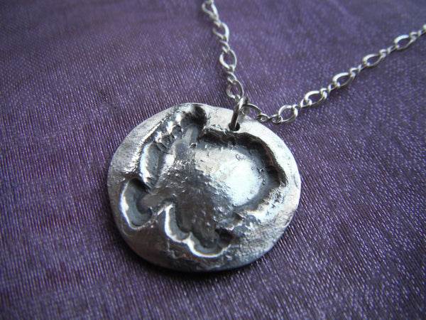 Washington Island, WI Pendant Necklace Charm .999 Fine Silver on Black Satin Cord