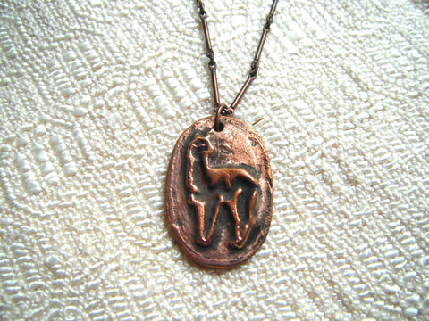 Alpaca Necklace Copper Precious Metal Clay Pendant